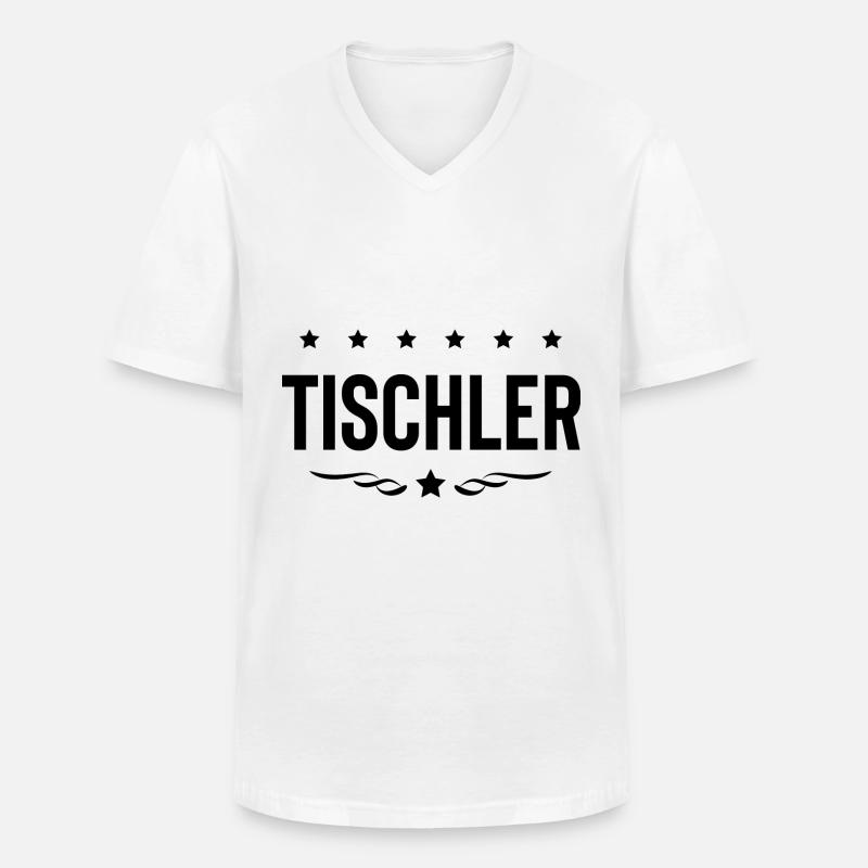Tischler Beruf - Männer-T-Shirt mit V-Ausschnitt - Weiß