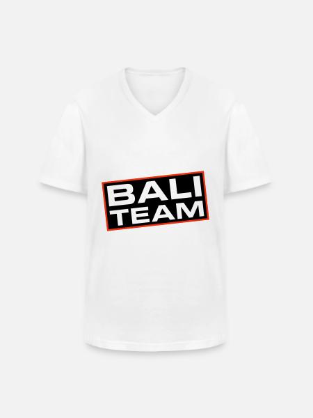 Bali Team - Männer-T-Shirt mit V-Ausschnitt - Weiß