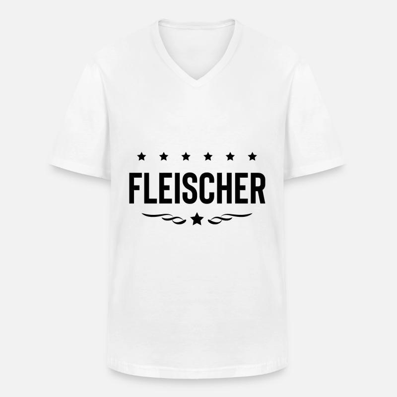 Fleischer Beruf - Männer-T-Shirt mit V-Ausschnitt - Weiß