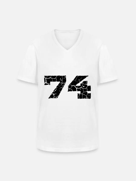 74 number jersey - Men's V-Neck T-Shirt - white