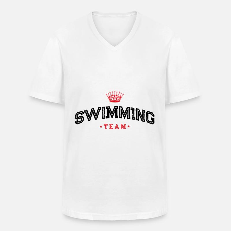 Swimming Team - Männer-T-Shirt mit V-Ausschnitt - Weiß