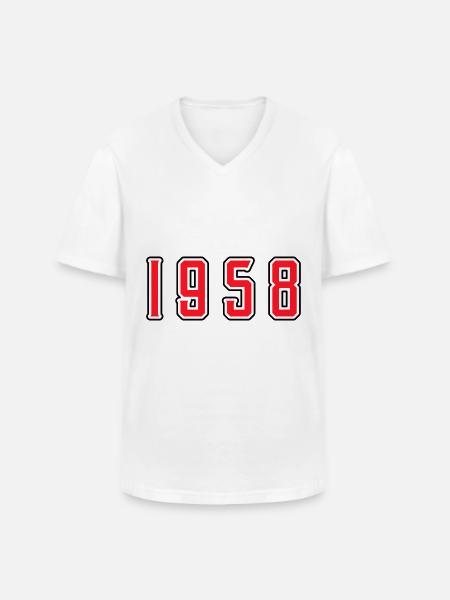 1958 year birthday - Men's V-Neck T-Shirt - white