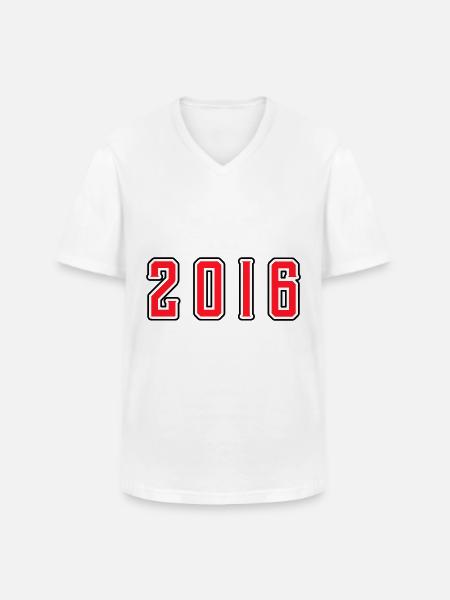 2016 year birthday - Men's V-Neck T-Shirt - white