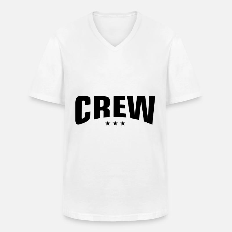 Crew Design - Männer-T-Shirt mit V-Ausschnitt - Weiß