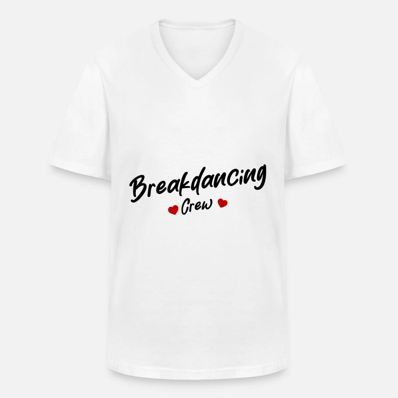 Breakdancing Crew Herz - Männer-T-Shirt mit V-Ausschnitt - Weiß