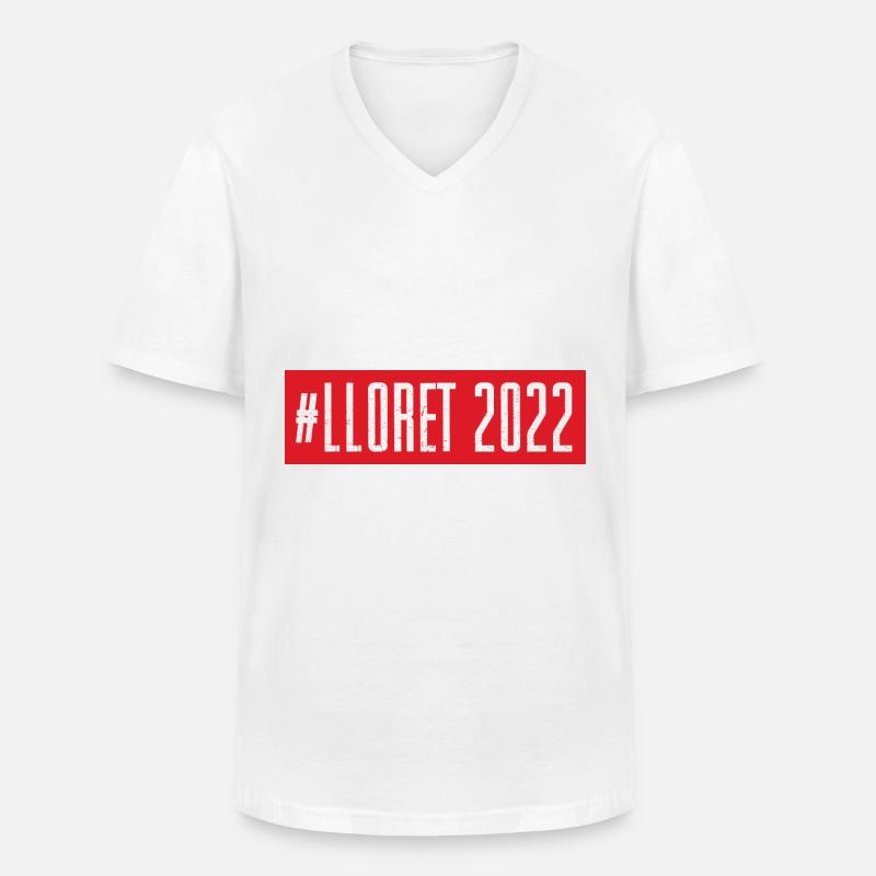 Lloret De Mar 2022 - Männer-T-Shirt mit V-Ausschnitt - Weiß