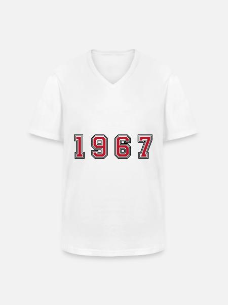 1967 year number - Men's V-Neck T-Shirt - white