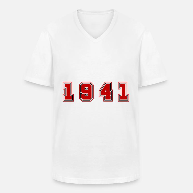 Numéro de l’année 1941 - T-shirt col V Homme - blanc
