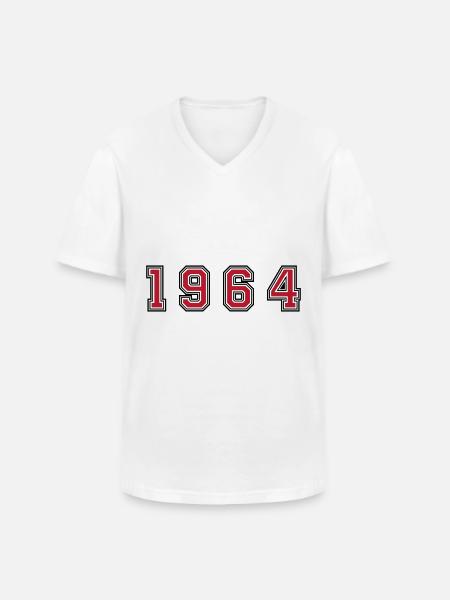 1964 year number - Men's V-Neck T-Shirt - white