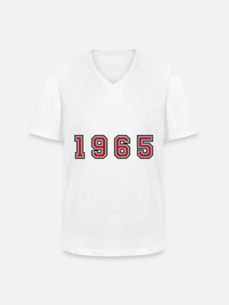 1965 year number - Men's V-Neck T-Shirt - white