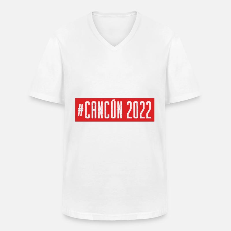 Cancun 2022 - Männer-T-Shirt mit V-Ausschnitt - Weiß