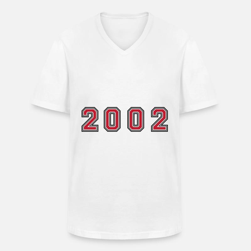 Numéro de l’année 2002 - T-shirt col V Homme - blanc