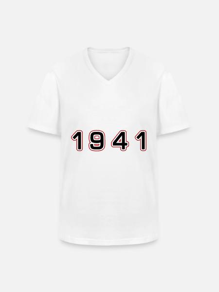 1941 Year Number - Men's V-Neck T-Shirt - white