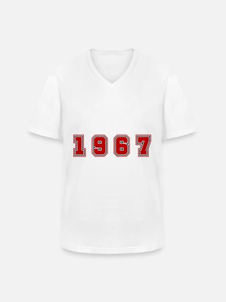 Numéro de l’année 1967 - T-shirt col V Homme - blanc