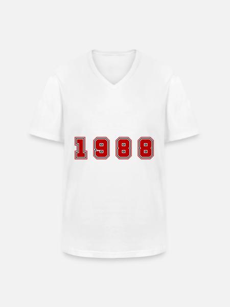 1988 Year Number - Men's V-Neck T-Shirt - white