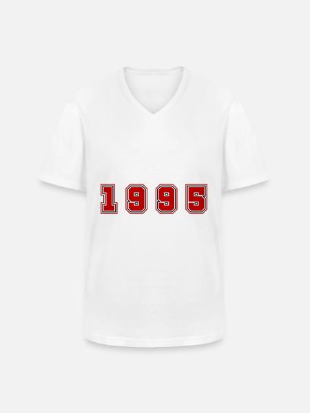 1995 Year Number - Men's V-Neck T-Shirt - white