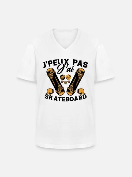I can't I have Skateboarding - Men's V-Neck T-Shirt - white