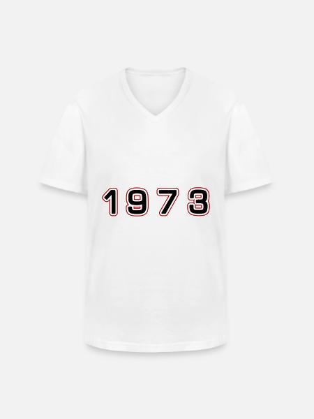 1973 Year Number - Men's V-Neck T-Shirt - white