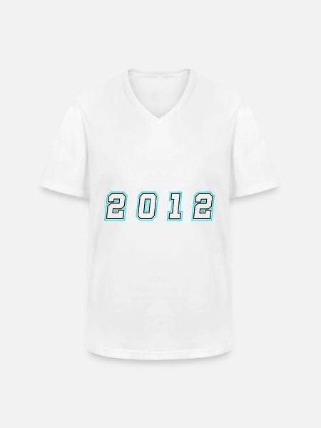 2012 Year Number - Men's V-Neck T-Shirt - white