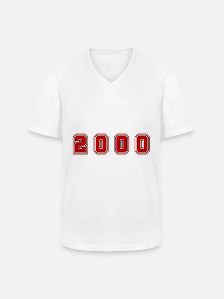 2000 year number - Men's V-Neck T-Shirt - white