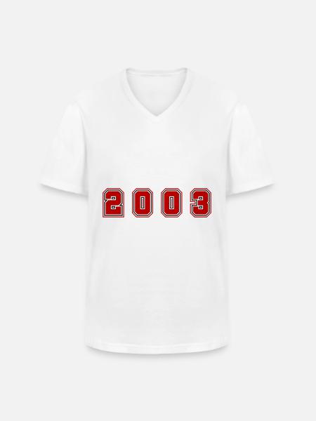 2003 Year Number - Men's V-Neck T-Shirt - white