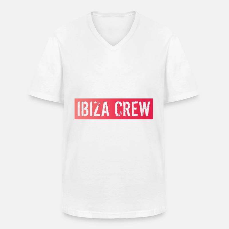 Ibiza Crew - Männer-T-Shirt mit V-Ausschnitt - Weiß