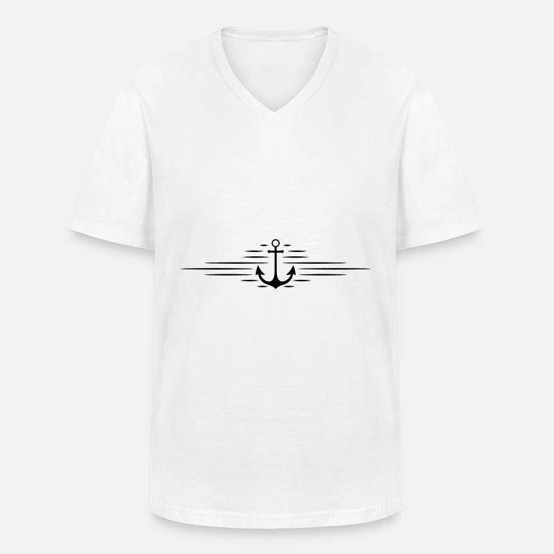 Anker Symbol Icon - Männer-T-Shirt mit V-Ausschnitt - Weiß
