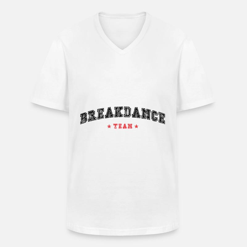 Breakdance Team - Männer-T-Shirt mit V-Ausschnitt - Weiß