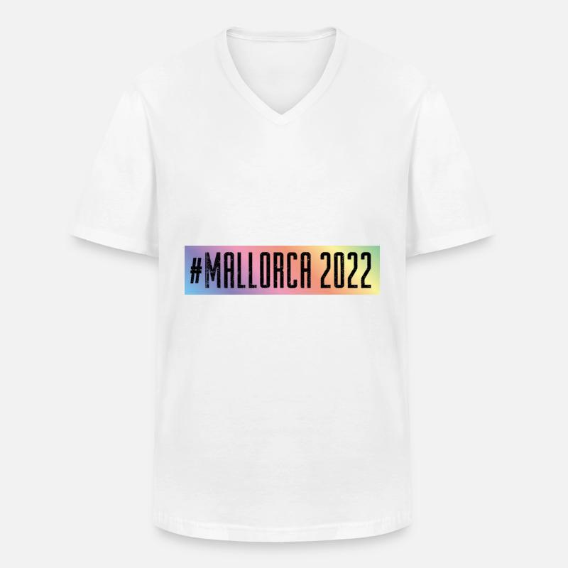 Mallorca 2022 - Männer-T-Shirt mit V-Ausschnitt - Weiß