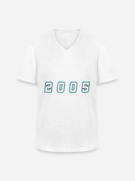 Numéro de l’année 2005 - T-shirt col V Homme - blanc