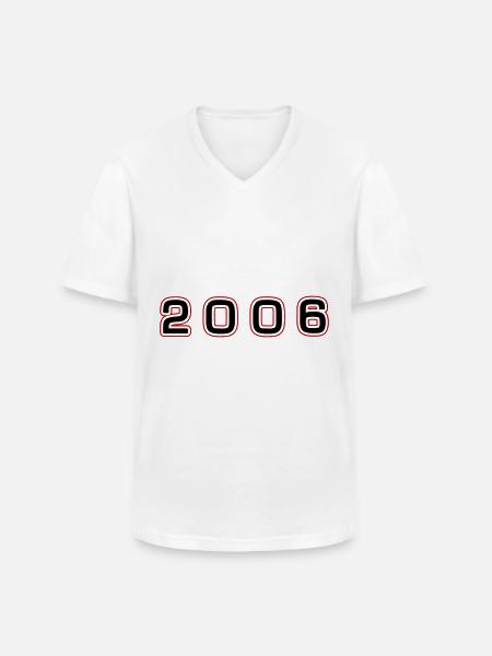 2006 Year Number - Men's V-Neck T-Shirt - white