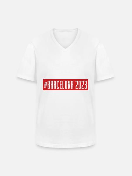 Barcelona 2023 - Männer-T-Shirt mit V-Ausschnitt - Weiß