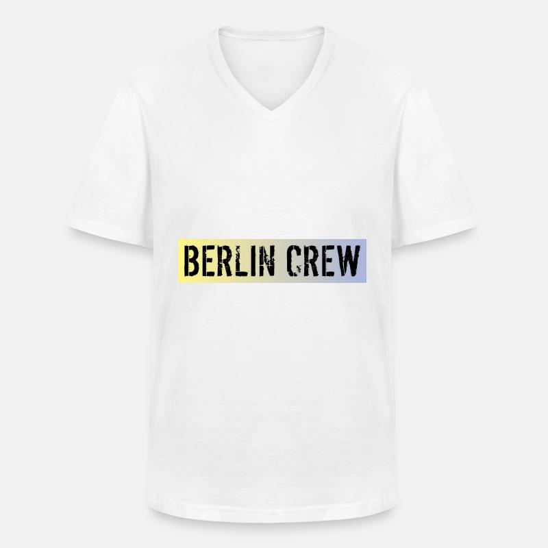 Berlin Crew - Männer-T-Shirt mit V-Ausschnitt - Weiß