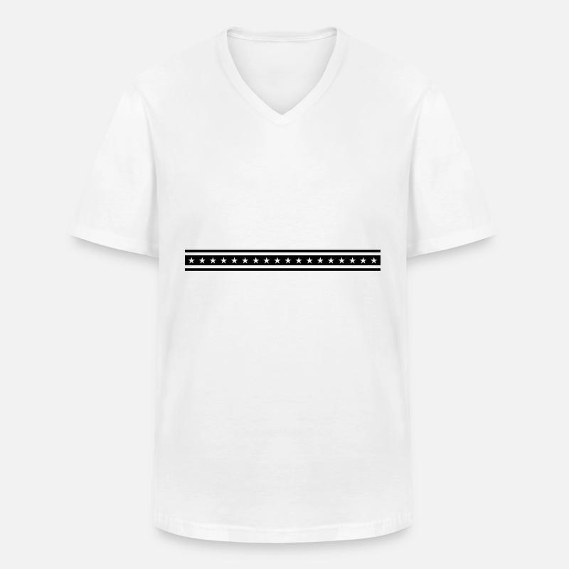 dashed star line - Men's V-Neck T-Shirt - white