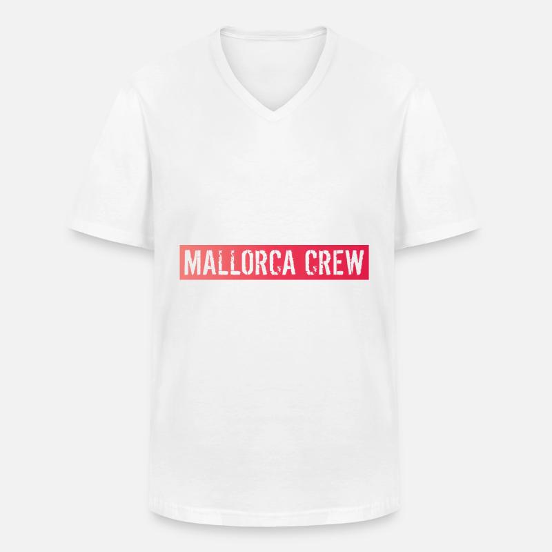 Mallorca Crew - Männer-T-Shirt mit V-Ausschnitt - Weiß