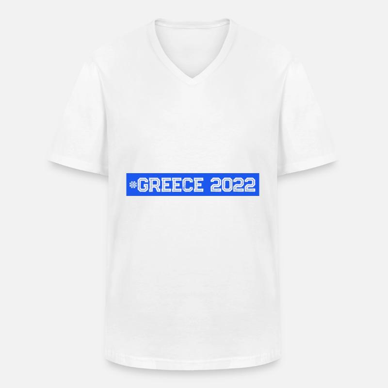 Greece 2022 - Männer-T-Shirt mit V-Ausschnitt - Weiß