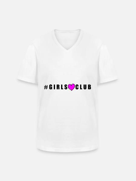 Club filles - T-shirt col V Homme - blanc