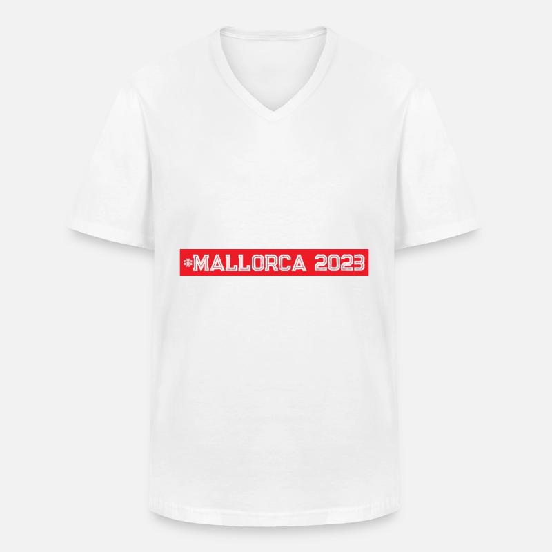 Mallorca 2023 - Männer-T-Shirt mit V-Ausschnitt - Weiß