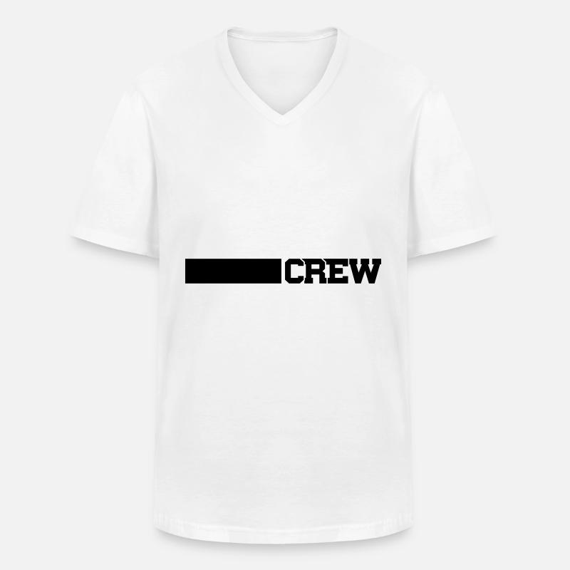 crew strich - Männer-T-Shirt mit V-Ausschnitt - Weiß