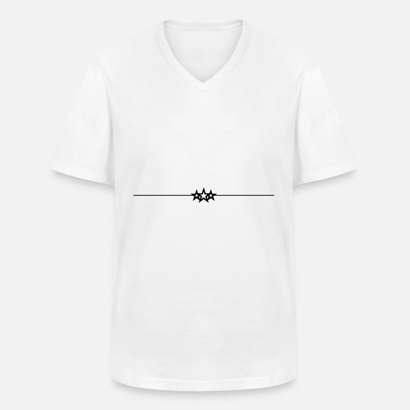 Star Line Element - Men's V-Neck T-Shirt - white
