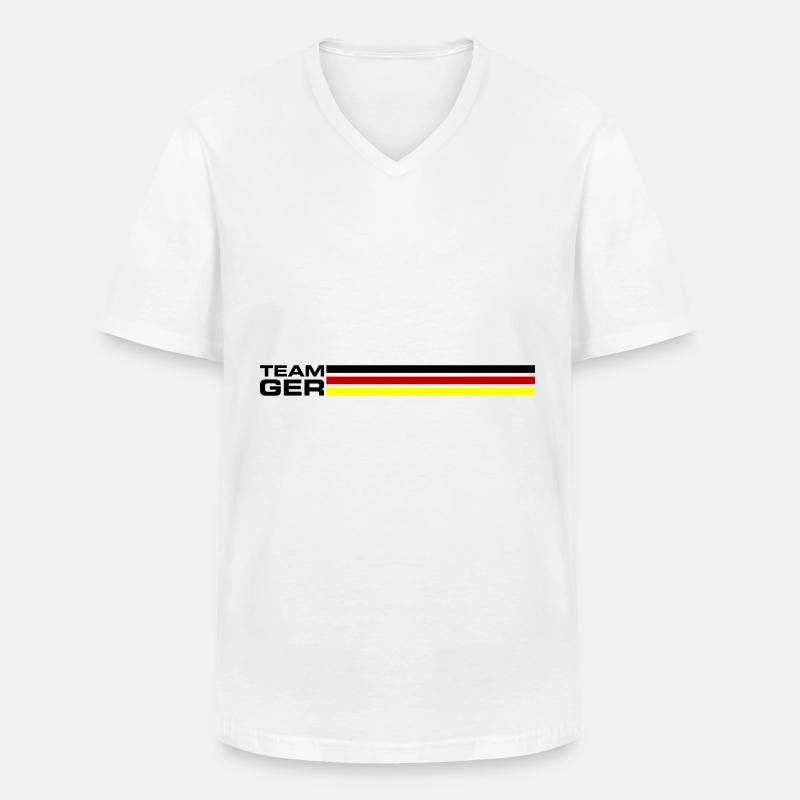 Team Germany - Männer-T-Shirt mit V-Ausschnitt - Weiß