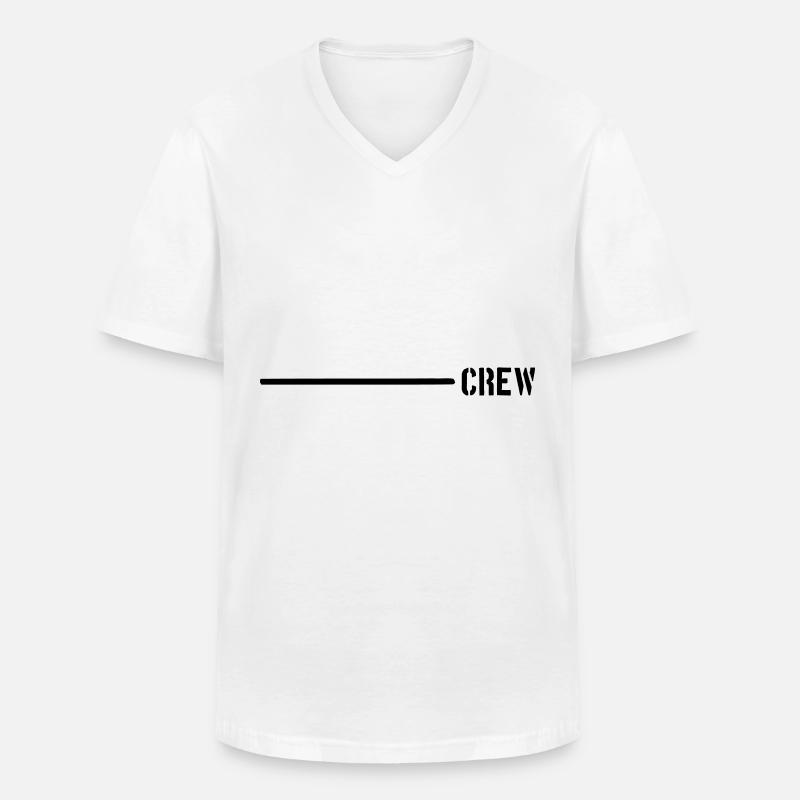 Crew Linie - Männer-T-Shirt mit V-Ausschnitt - Weiß