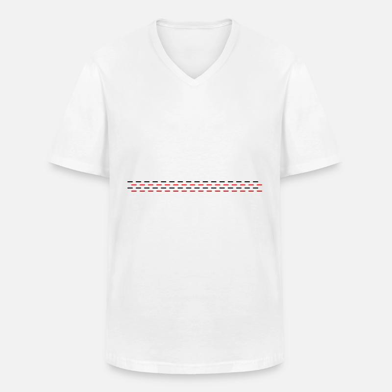 Line dashed - Men's V-Neck T-Shirt - white