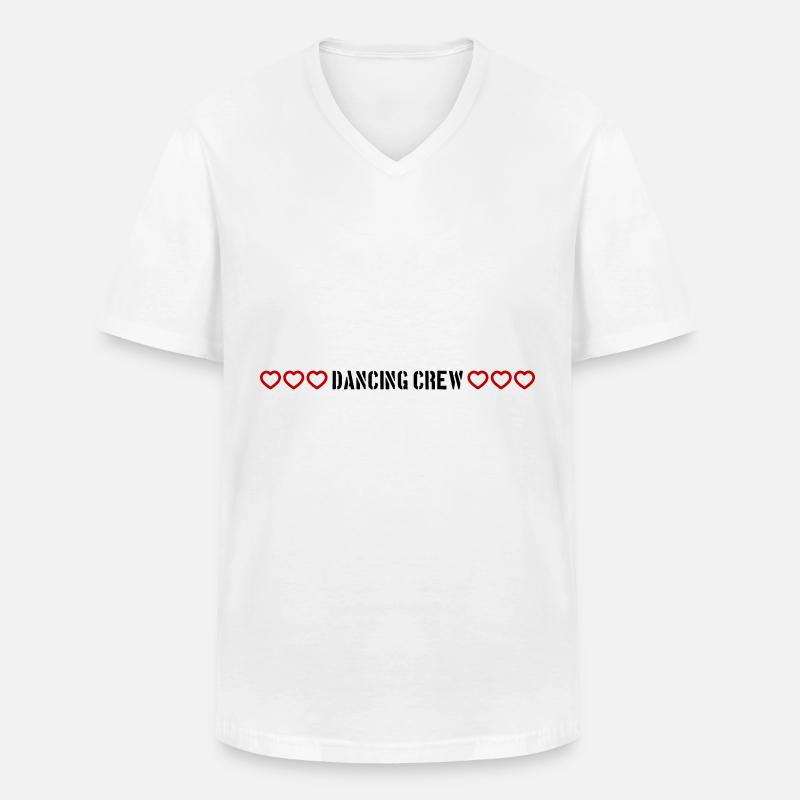 Dancing Crew Hearts - Men's V-Neck T-Shirt - white
