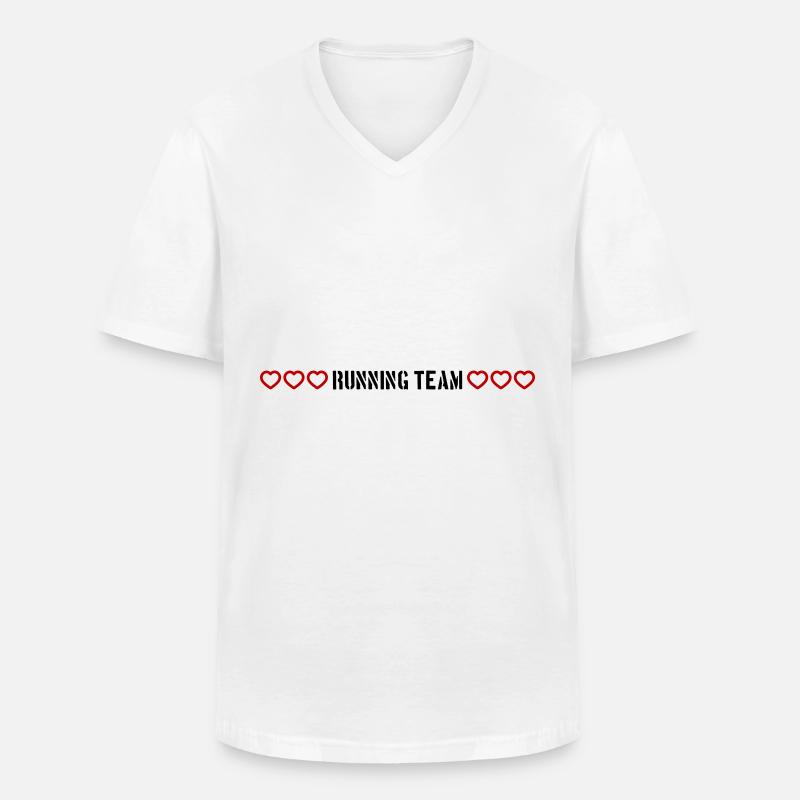Running Team herzchen - Männer-T-Shirt mit V-Ausschnitt - Weiß