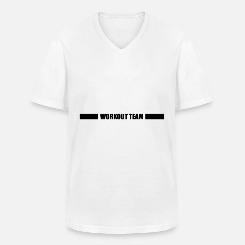 workout team linie - Männer-T-Shirt mit V-Ausschnitt - Weiß