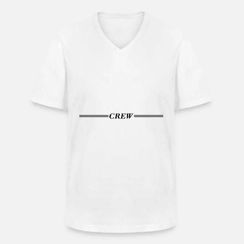 Crew Linie - Männer-T-Shirt mit V-Ausschnitt - Weiß