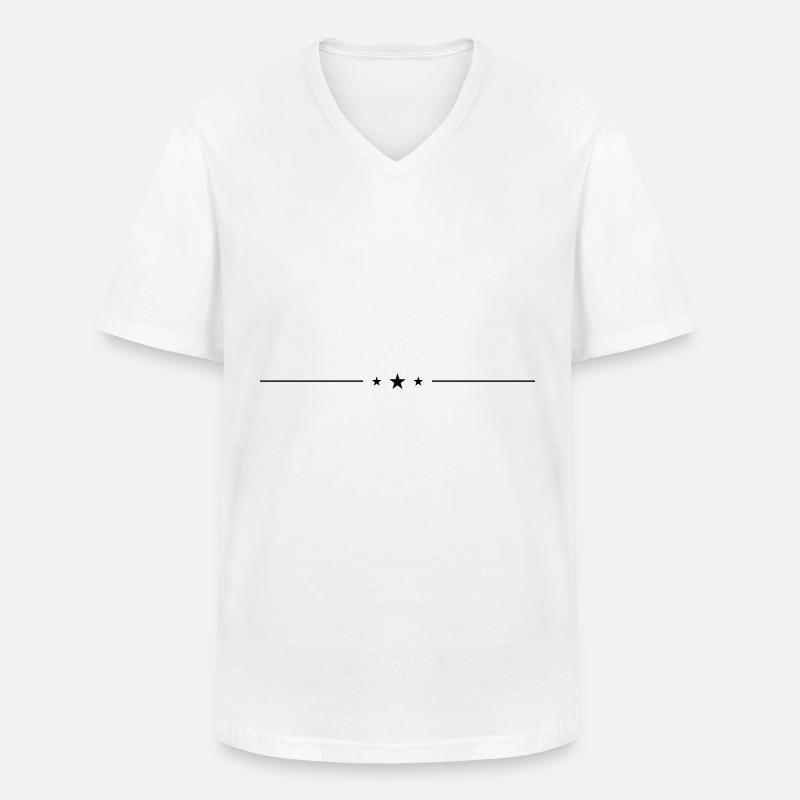 Stern Linie Element - Männer-T-Shirt mit V-Ausschnitt - Weiß