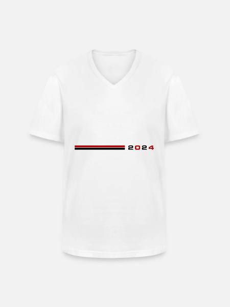 2024 year - Men's V-Neck T-Shirt - white