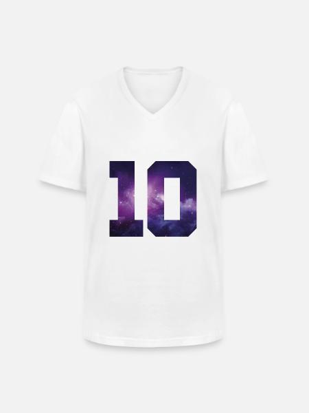 10 number years - Men's V-Neck T-Shirt - white